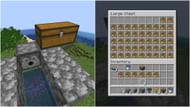 The dispenser, hopper, and chest combination will place boats on the water (Image via Mojang Studios)